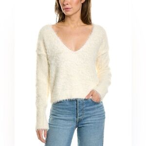 Free People Serendipity V Neck Fuzzy Sweater